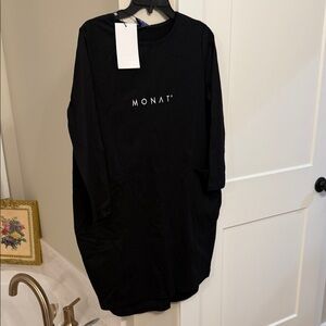 Monet Black Long Sleeve Dress